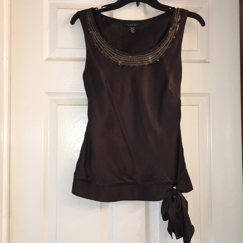 Laundry by Shelli Segal brown silk blouse - XS